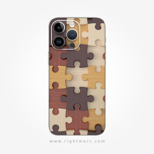 Multi Color Block Puzzle Mobile Skin Wrap - Right Marc