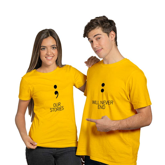 Our Stories Never End Couple T-shirt - Right Marc