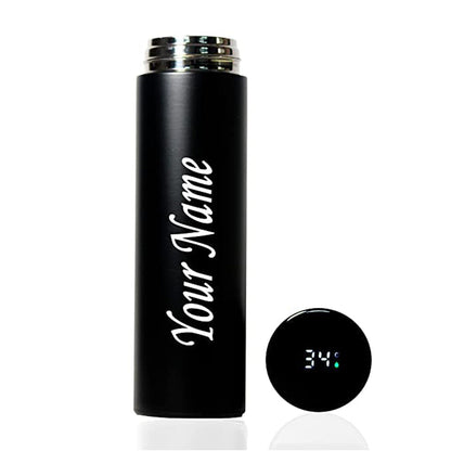 Personalized Engraved  Black Temperature Bottle - Right Marc