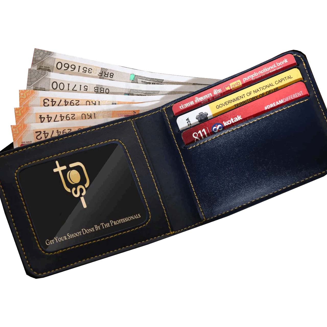 Personalized Men's Red / Wine Wallet, Keychain, Pen & Temperature Bottle Combo - Right Marc
