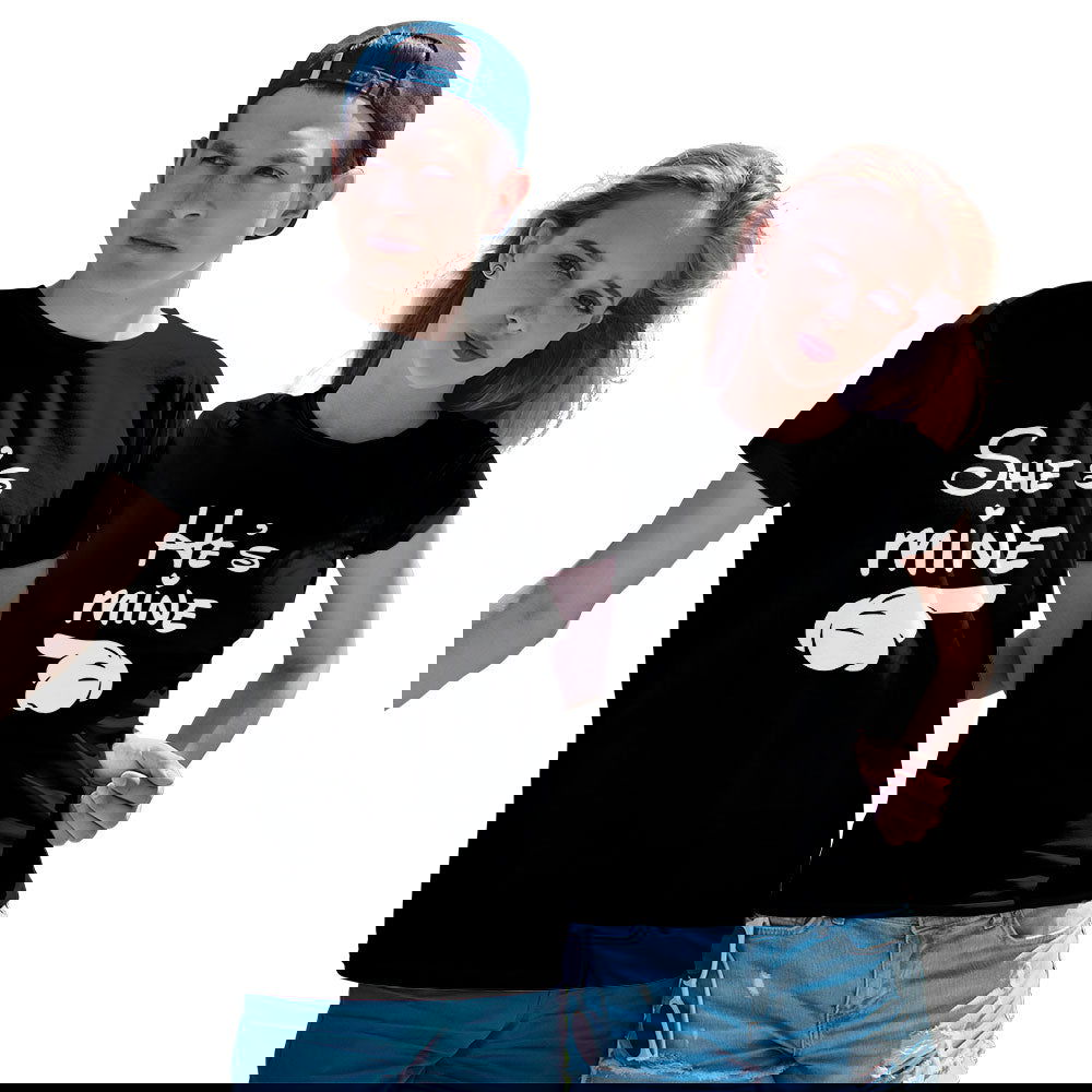 She is Mine and He is Mine Couple T-shirt - Right Marc