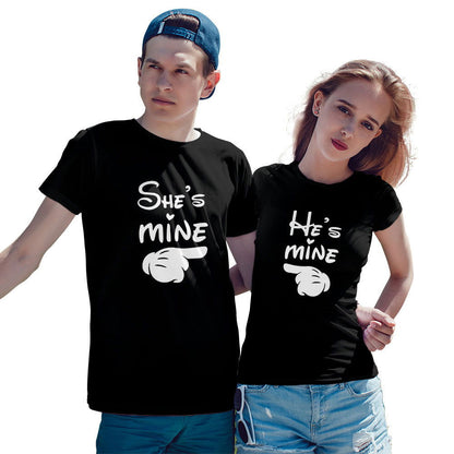 She is Mine and He is Mine Couple T-shirt - Right Marc