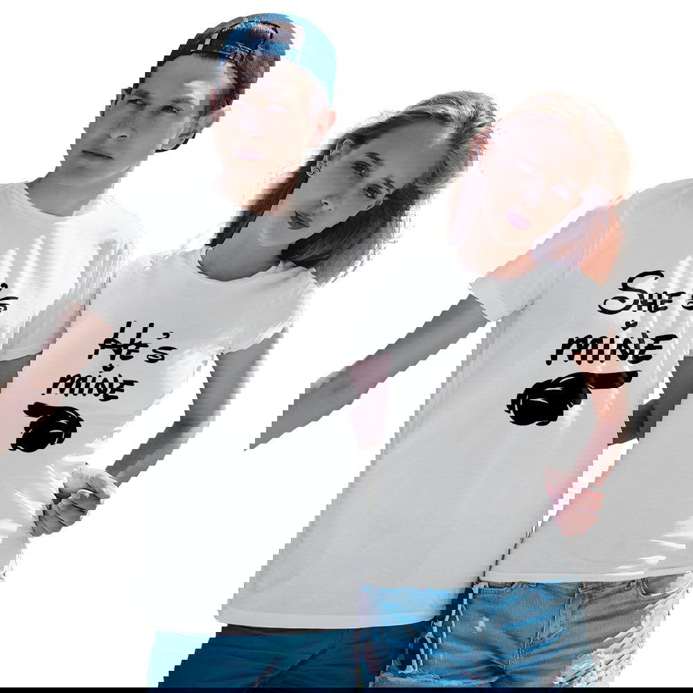 She is Mine and He is Mine Couple T-shirt - Right Marc