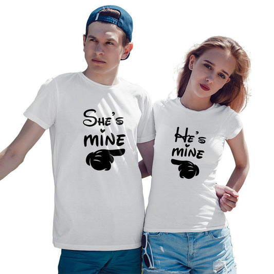 She is Mine and He is Mine Couple T-shirt - Right Marc