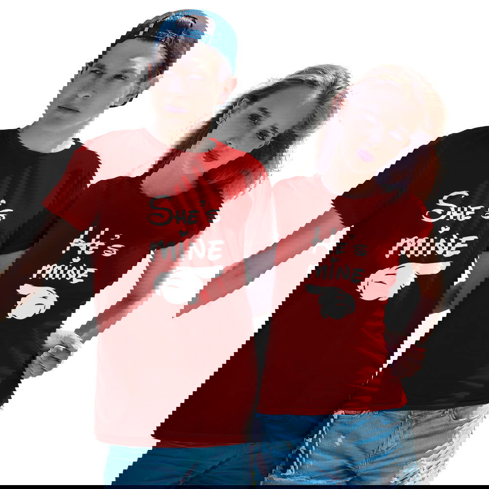 She is Mine and He is Mine Couple T-shirt - Right Marc