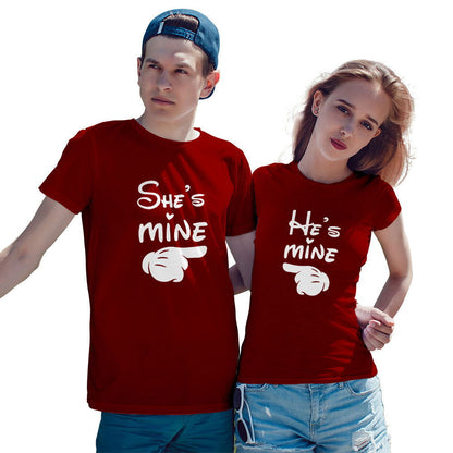 She is Mine and He is Mine Couple T-shirt - Right Marc