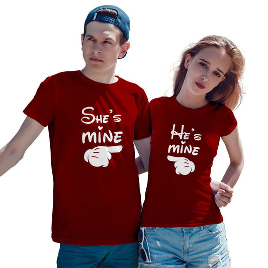 She is Mine and He is Mine Couple T-shirt - Right Marc