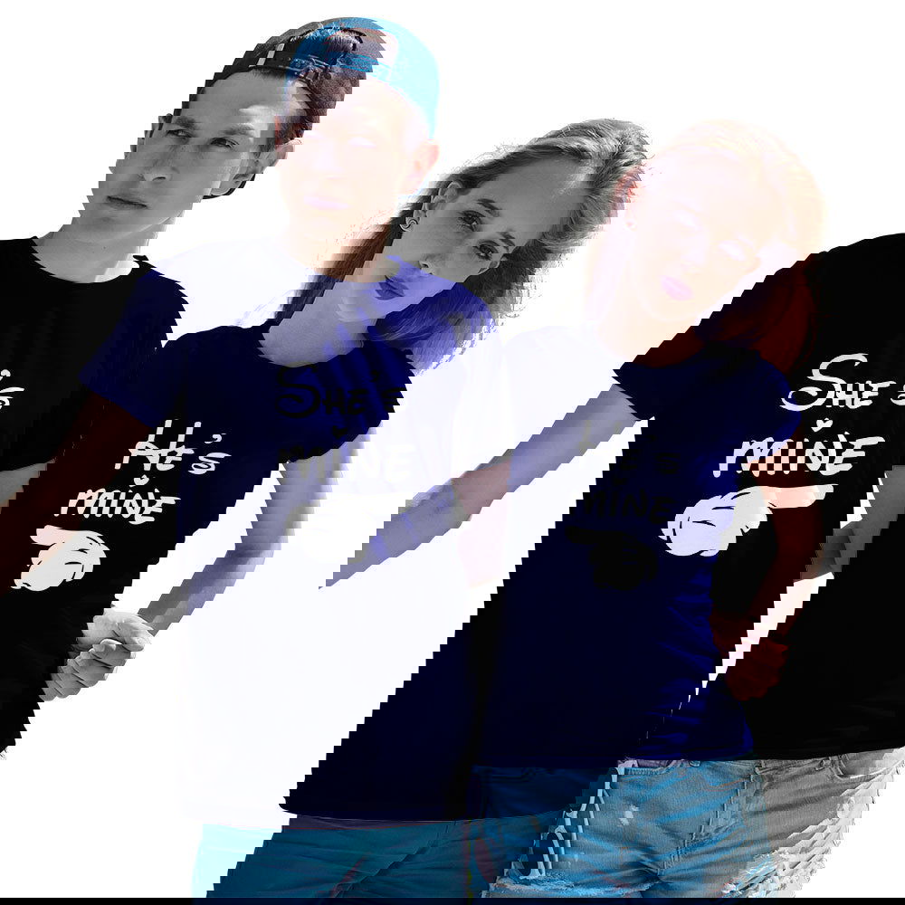 She is Mine and He is Mine Couple T-shirt - Right Marc