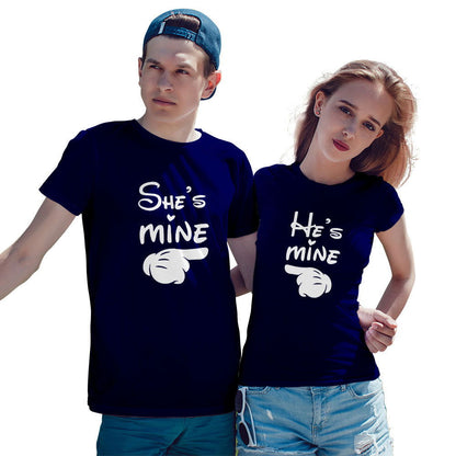 She is Mine and He is Mine Couple T-shirt - Right Marc