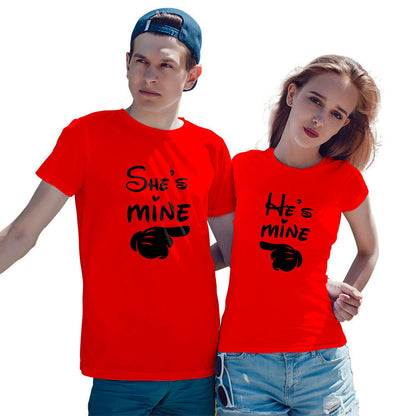 She is Mine and He is Mine Couple T-shirt - Right Marc