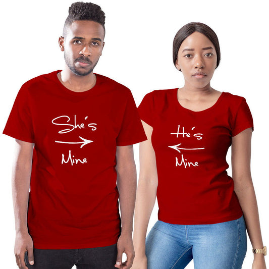 She is Mine and He is Mine Couple T-shirt - Right Marc