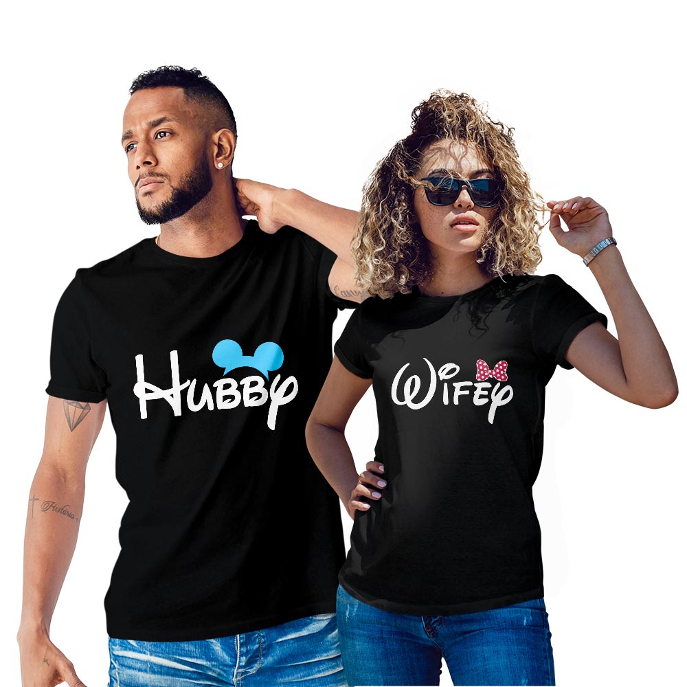 Hubby Wifey Couple T-shirt