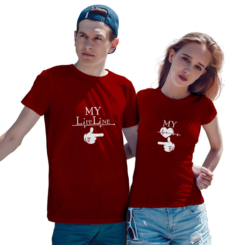 Couple T Shirt My Lifeline Best Matching Valentine Gift - Pack 2 Unisex  T-Shirts