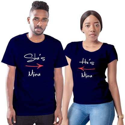 She is Mine and He is Mine Couple T-shirt