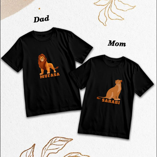 Matching Mufasa & Sarabi Family T-Shirts - Soft Cotton Comfort (D19)