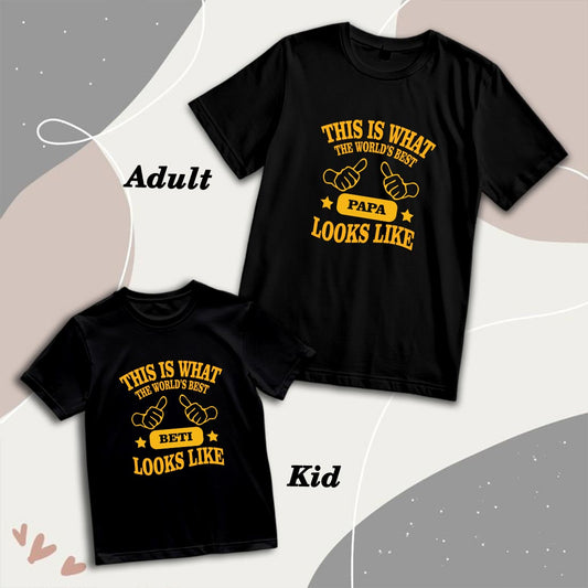 World's Best Papa & Beti Matching Cotton T-Shirts - Comfort & Style Combined (D22)
