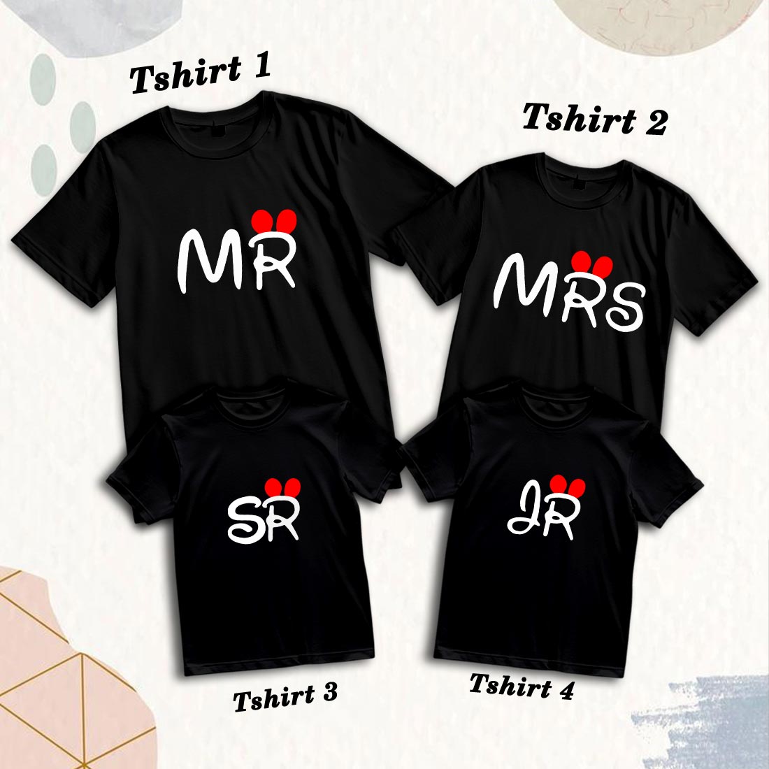 Matching Mr., Mrs., Sr., Jr. Family T-Shirts - Soft Cotton Comfort (D6)
