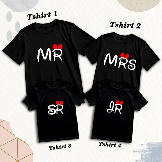 Matching Mr., Mrs., Sr., Jr. Family T-Shirts - Soft Cotton Comfort (D6)