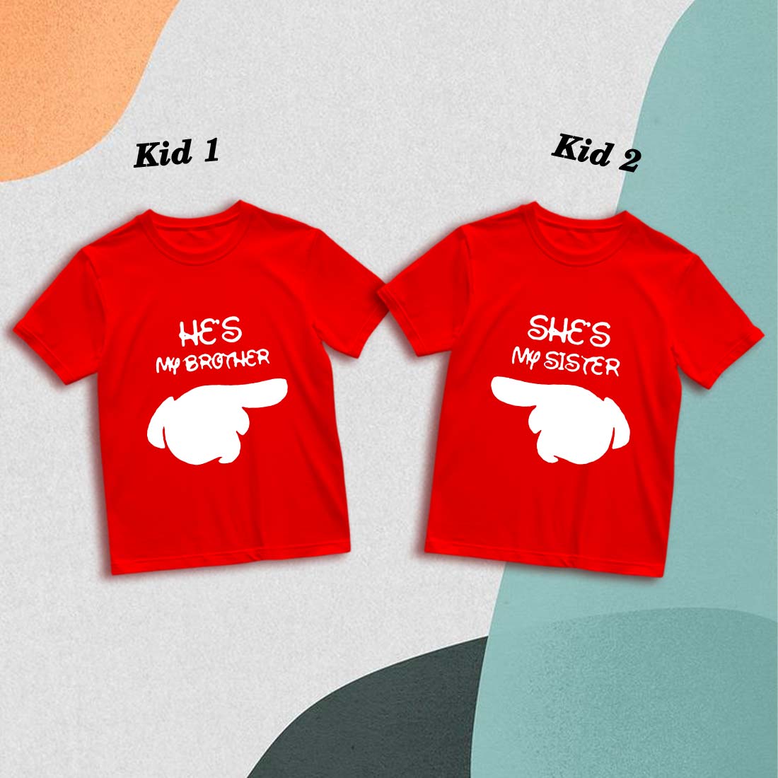 My Brother My Sister Printed Family T-Shirts - Matching Cotton Tees for All Ages (D10)