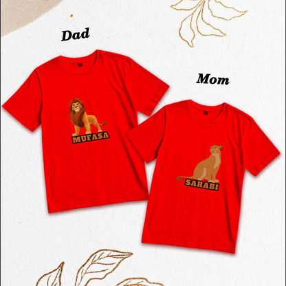 Matching Mufasa & Sarabi Family T-Shirts - Soft Cotton Comfort (D19)