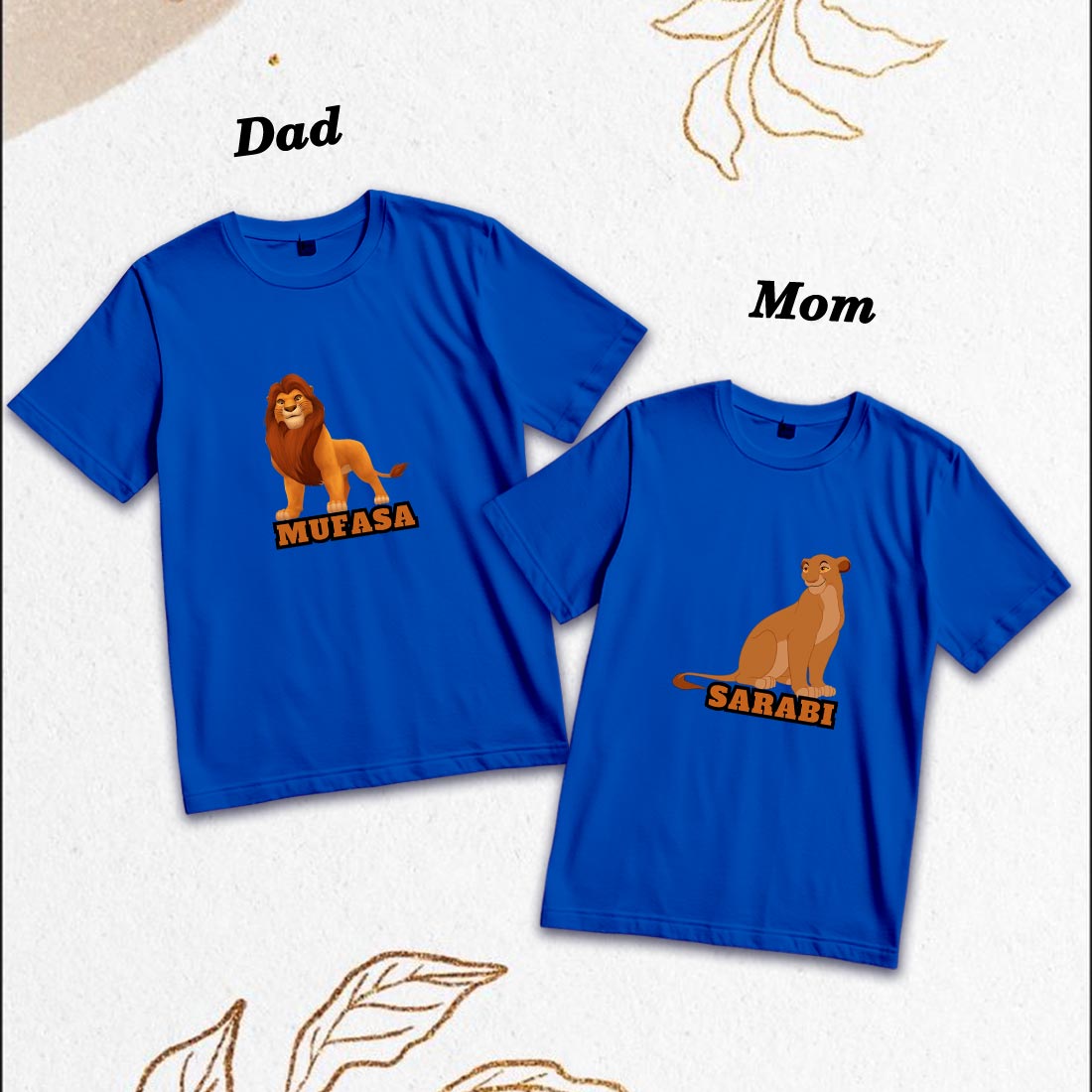 Matching Mufasa & Sarabi Family T-Shirts - Soft Cotton Comfort (D19)