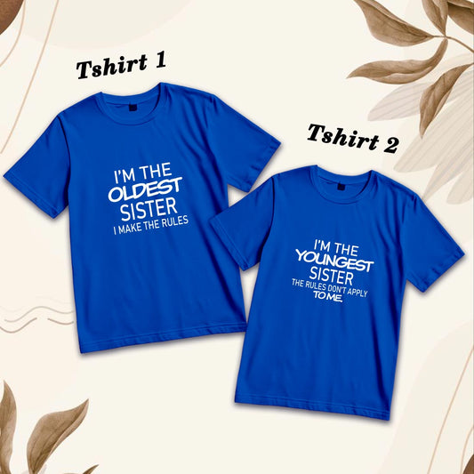 Sister Bond Cotton T-Shirt - Family Matching Fun (D25)