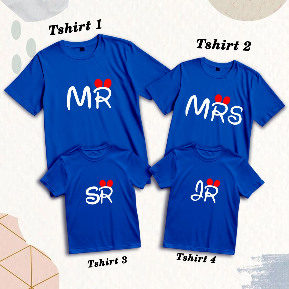 Matching Mr., Mrs., Sr., Jr. Family T-Shirts - Soft Cotton Comfort (D6)
