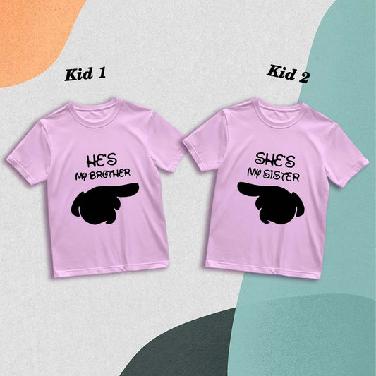 My Brother My Sister Printed Family T-Shirts - Matching Cotton Tees for All Ages (D10)
