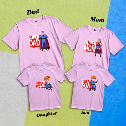 Super Family Matching Cotton T-Shirts - Fun & Comfy for All (D16)