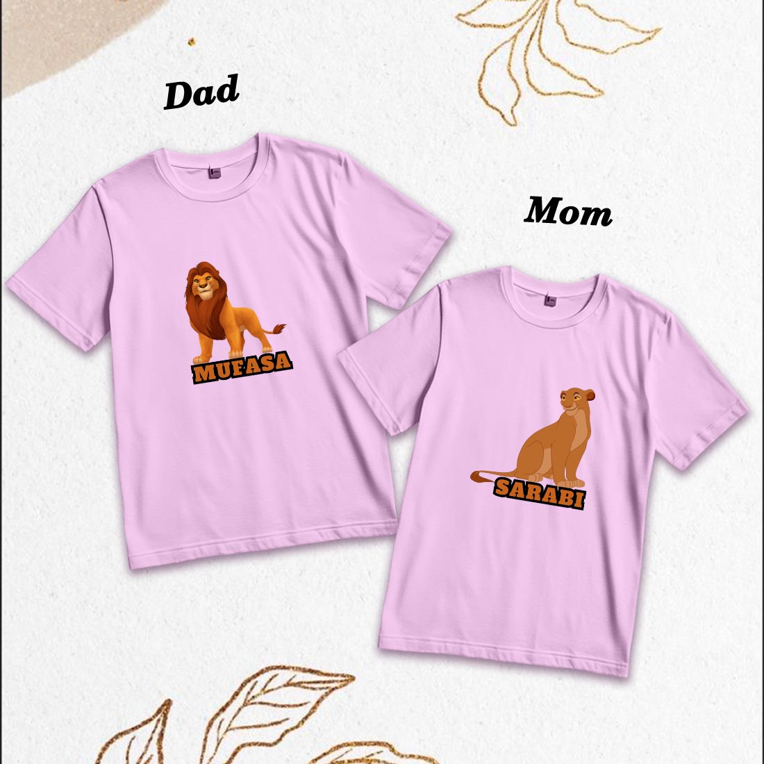 Matching Mufasa & Sarabi Family T-Shirts - Soft Cotton Comfort (D19)