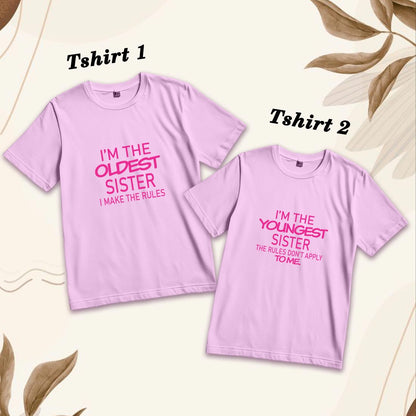 Sister Bond Cotton T-Shirt - Family Matching Fun (D25)