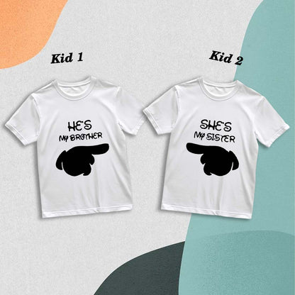 My Brother My Sister Printed Family T-Shirts - Matching Cotton Tees for All Ages (D10)