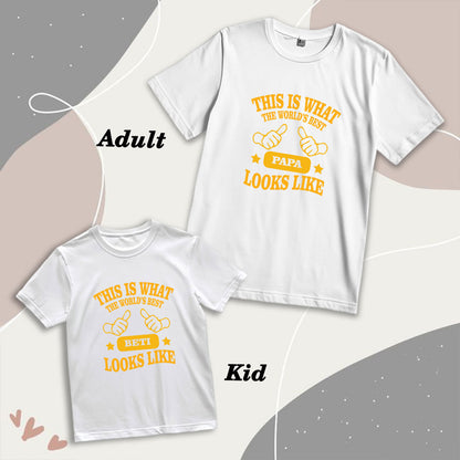World's Best Papa & Beti Matching Cotton T-Shirts - Comfort & Style Combined (D22)