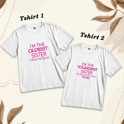 Sister Bond Cotton T-Shirt - Family Matching Fun (D25)