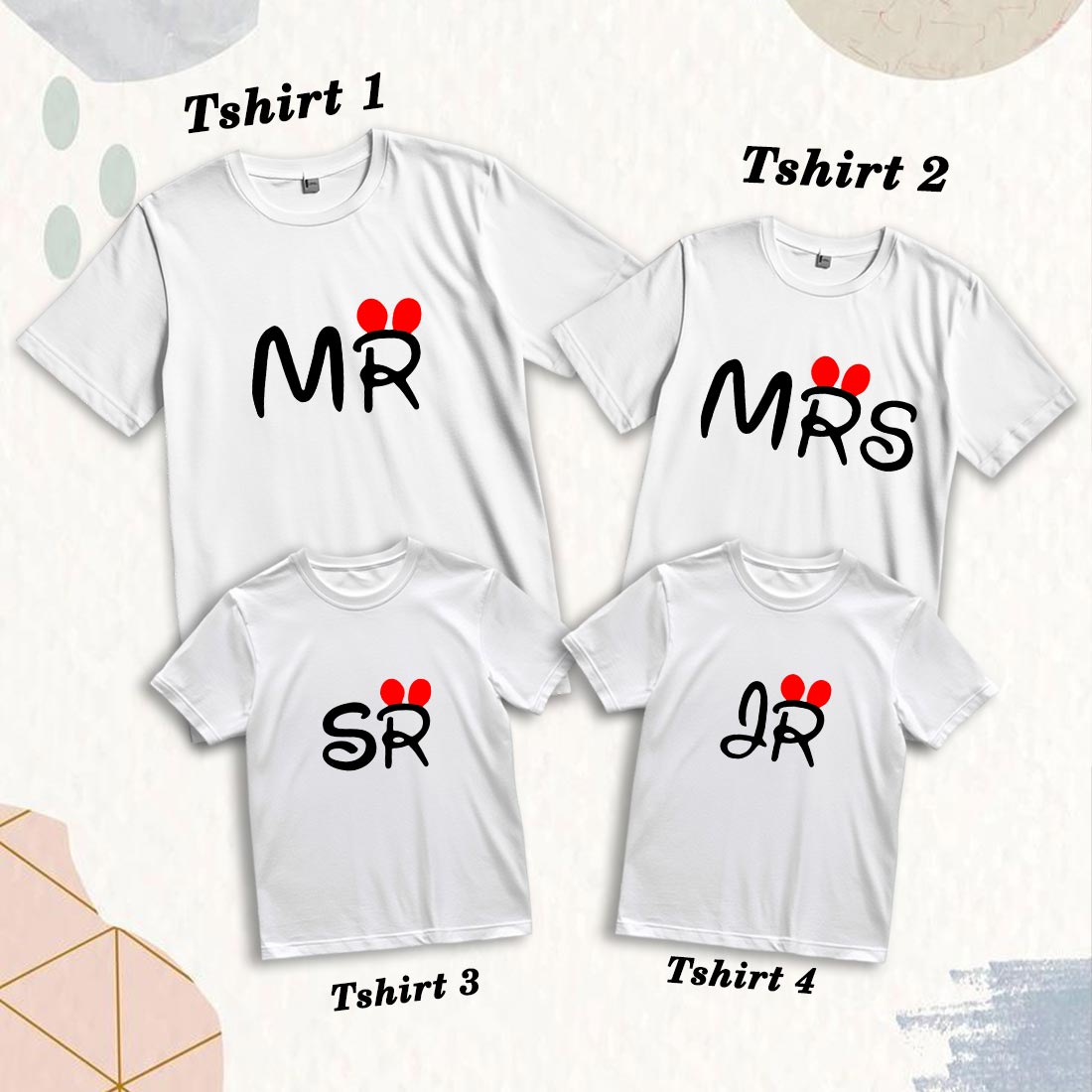 Matching Mr., Mrs., Sr., Jr. Family T-Shirts - Soft Cotton Comfort (D6)