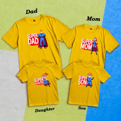 Super Family Matching Cotton T-Shirts - Fun & Comfy for All (D16)