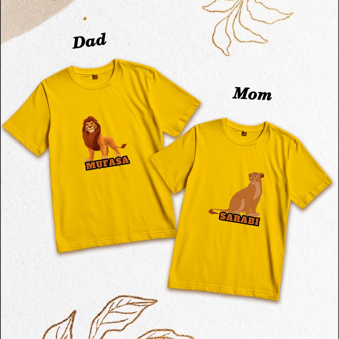 Matching Mufasa & Sarabi Family T-Shirts - Soft Cotton Comfort (D19)