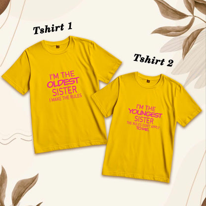 Sister Bond Cotton T-Shirt - Family Matching Fun (D25)