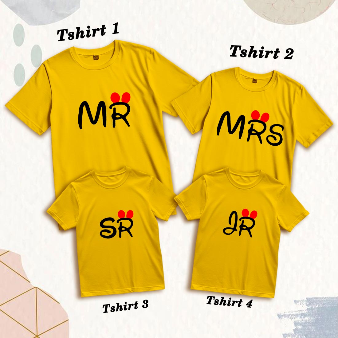Matching Mr., Mrs., Sr., Jr. Family T-Shirts - Soft Cotton Comfort (D6)
