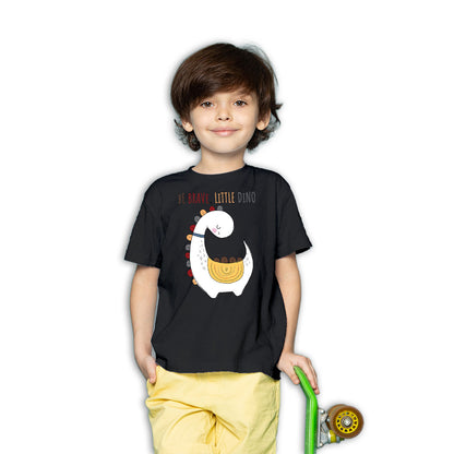 Be Brave Little Dino Kids T-Shirt - Super Combed Bio-Wash Cotton (D135)