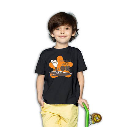 Everything Will Be OK Kids T-Shirt - Super Combed Bio-Wash Cotton (D75)