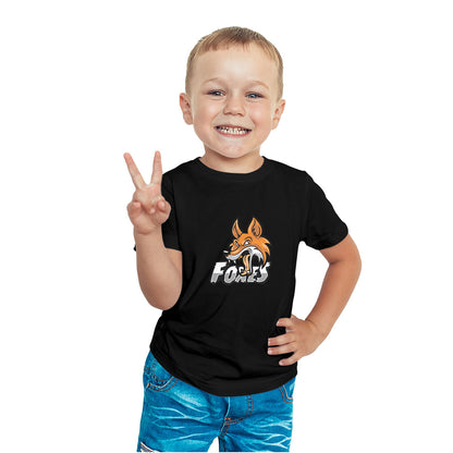 Fox Print Kids T-Shirt - Soft, Combed Cotton Comfort (D94)