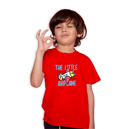 The Little Airplane Kids T-Shirt - Super Combed Bio-Wash Cotton (D114)