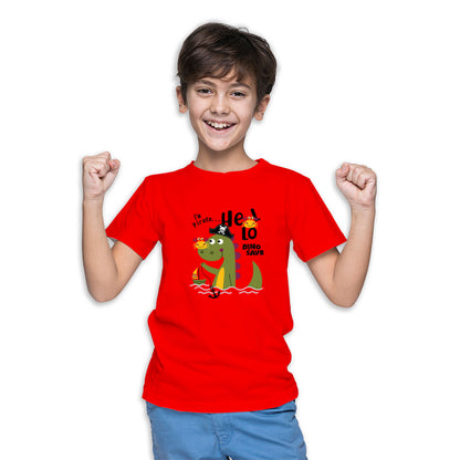 Dino Pirate Adventure Kids T-Shirt - Super Combed Bio-Wash Cotton (D120)