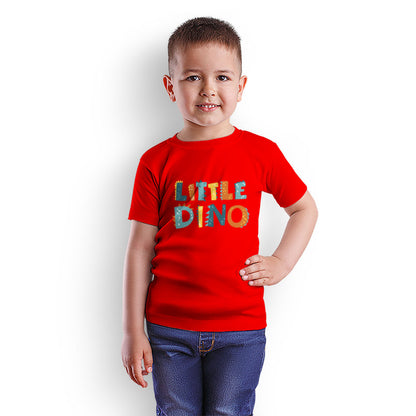 Little Dino Kids T-Shirt - Combed Cotton, Round Neck, Half Sleeve (D129)