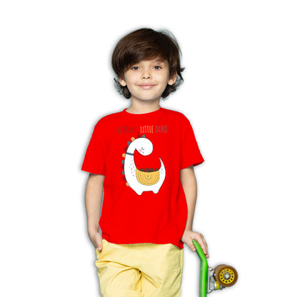 Be Brave Little Dino Kids T-Shirt - Super Combed Bio-Wash Cotton (D135)