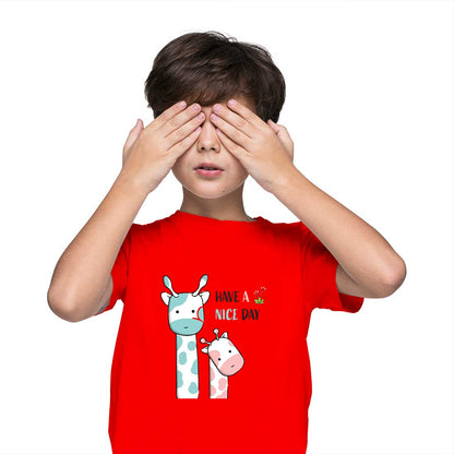 Cute Giraffe Kids T-Shirt - Soft Cotton, Fun & Playful Design (D149)