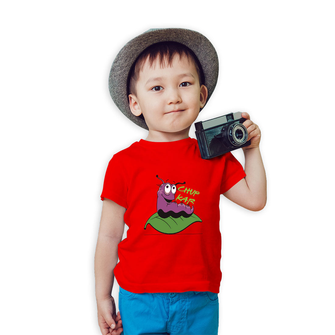 Chup Kar Printed Kids T-Shirt - Super Combed Bio-Wash Cotton (D77)