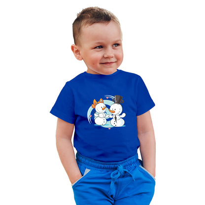 Snow Ball Delight Kids T-Shirt - Super Combed Cotton, Round Neck, Half Sleeves (D106)