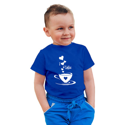 I Love Coffee Kids T-Shirt - Super Combed Bio-Wash Cotton (D12)